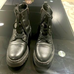 Vince camino black leather boots